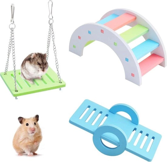 Ponte Arcobaleno, Scivolo e Giocattolo Vibrante per Animali Piccoli