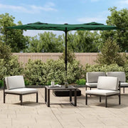 Ombrellone a Doppia Testa con LED-Ombrello da giardino Verde 316x145 cm