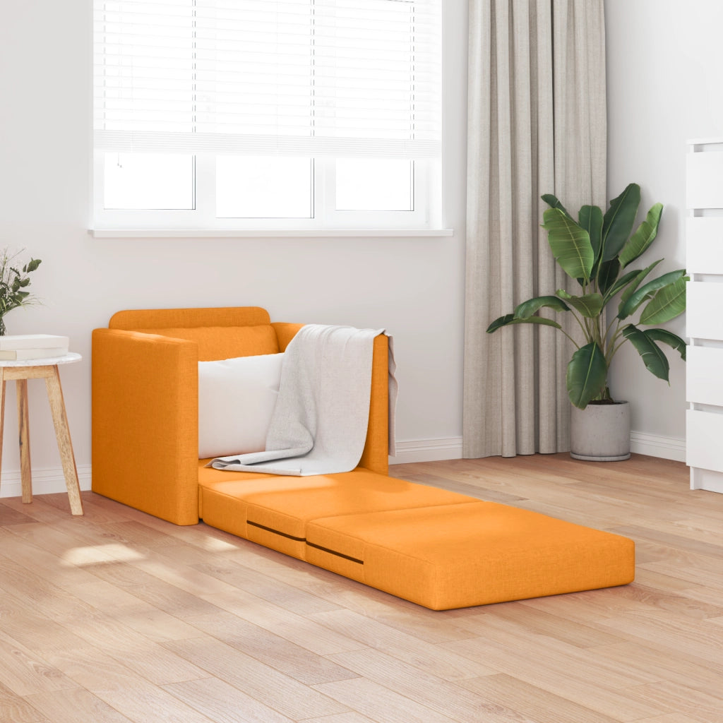 Divano Letto 2-in-1 Giallo Scuro 74x77x81 cm Tessuto