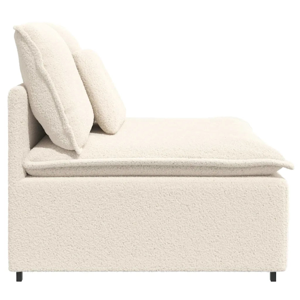 Modulo Centrale Divano Modulare con Cuscini Crema 100 cm 4104445