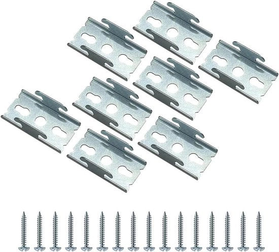 Set di 4 paia di supporti per tende a parete - Doppia staffa di supporto per tende - Incluso fissaggio alla parete - Incluso set di viti