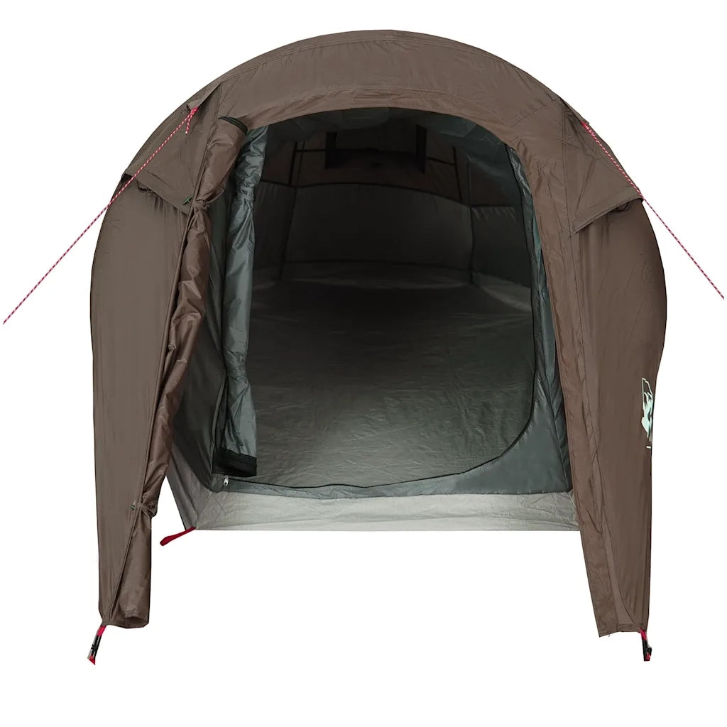 Tenda da Campeggio a Tunnel per 3 Persone Marrone Impermeabile 4009628