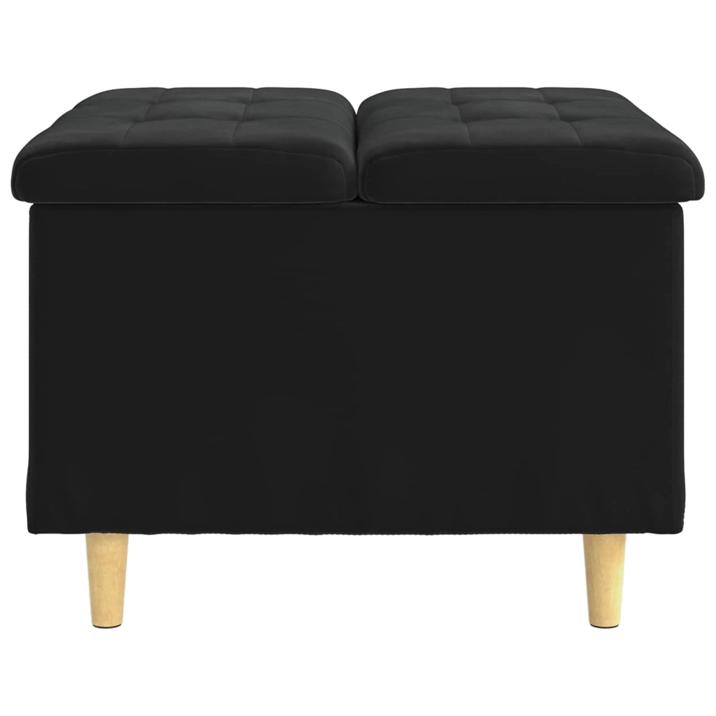 Pouf contenitore con cuscino Nero 60 x 60 x 45 cm Velluto 876829