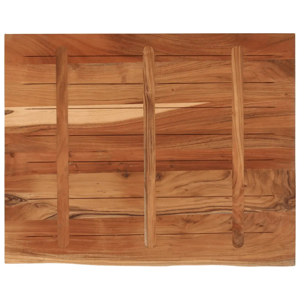 Piano Scrivania 90x80x3,8 Rettangolare Legno Acacia Bordi Vivi 370315