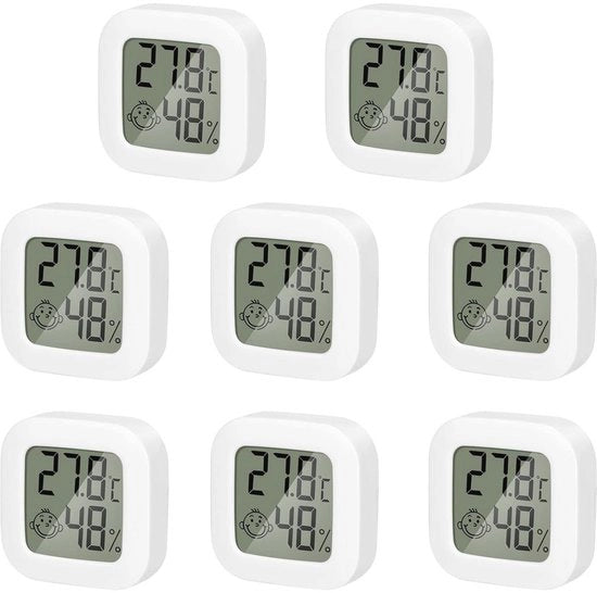 8 pezzi Mini LCD Termometro e Umidistato Digitale per Interni - Ideale per Camere da Bambini, Uffici, Salotti e Frigoriferi