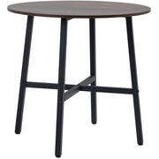 Tavolo da pranzo rotondo in metallo e legno 80 x 80 x 76 cm, per 4 persone, colore marrone