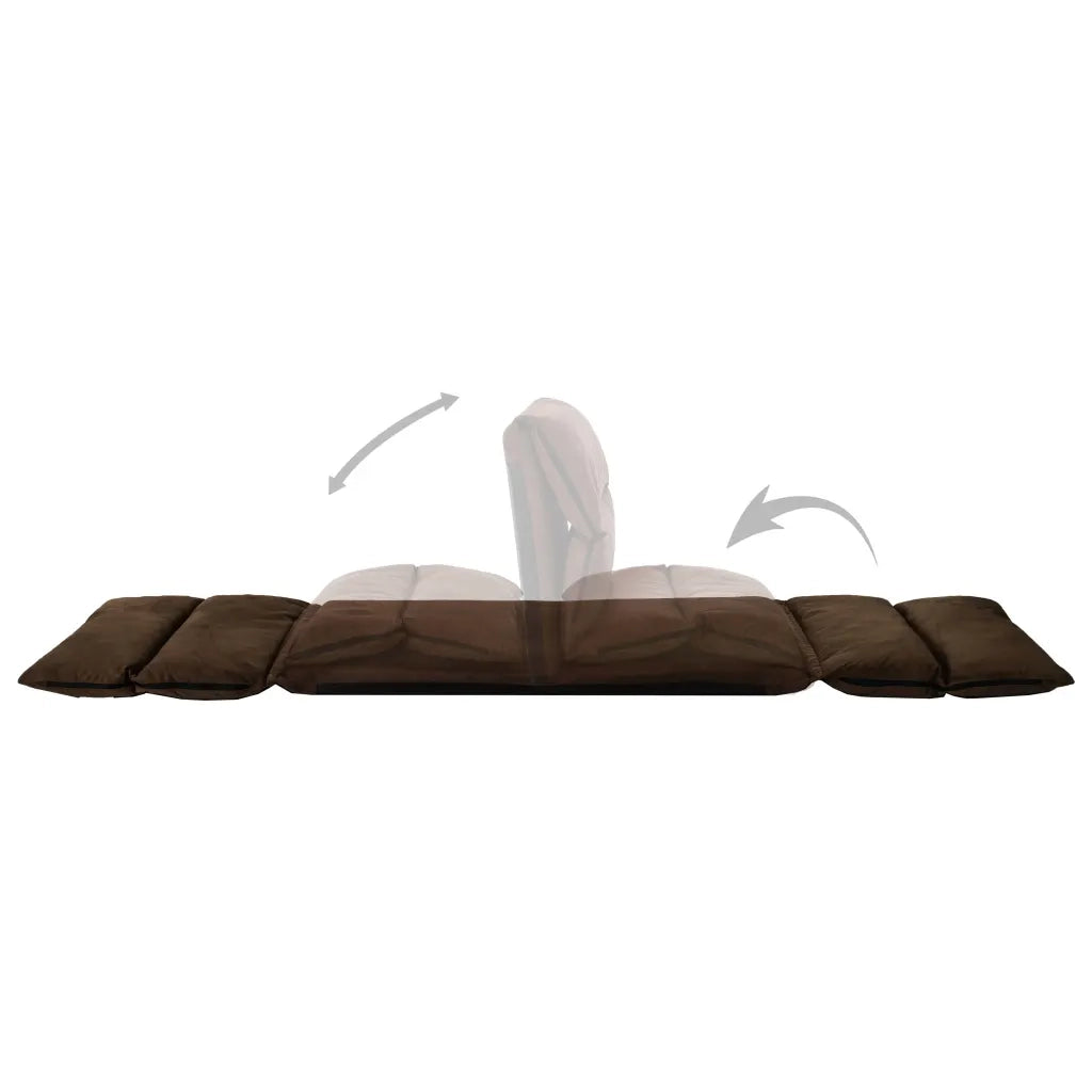 Sedia a Sdraio da Terra Pieghevole Marrone in Microfibra cod mxl 66244