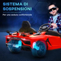 Macchina Elettrica per Bambini a 12V Licenza Lamborghini con Clacson e Telecomando, 107.5x63x42 cm, Rossa