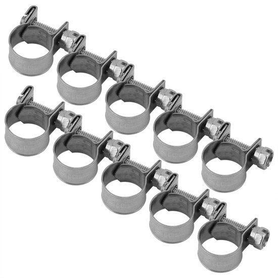 Assortimento di Slangklem 10pz - RVS - Dimensioni 6-18mm - Anticorrosione - Impermeabile - Duraturo e regolabile