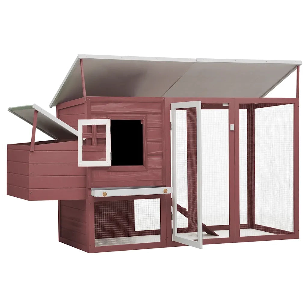 Pollaio all'Aperto con 1 Casetta di Cova Marrone in Legno  cod mxl 50714