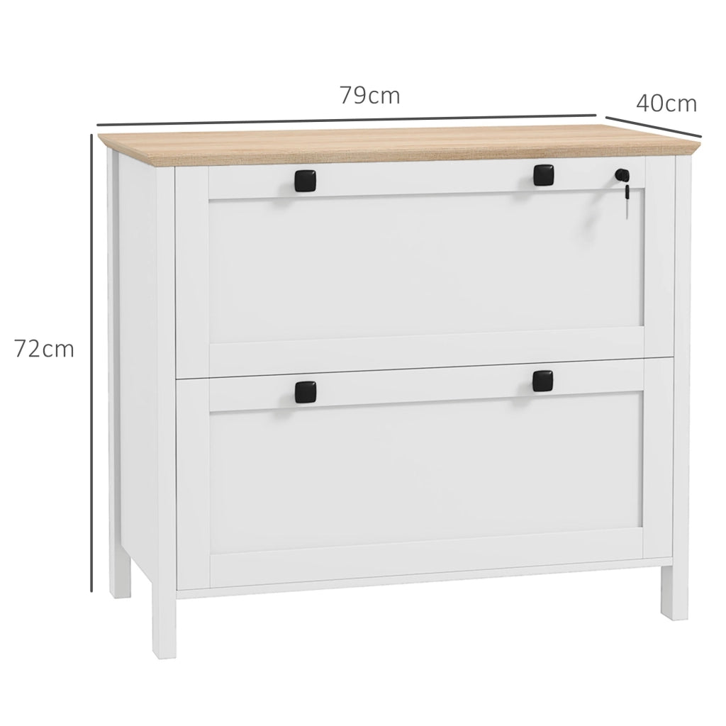Armadietto con 2 Cassetti per Cartelle A4 ¨C zephmum ¨C Bianco 76x40x76cm