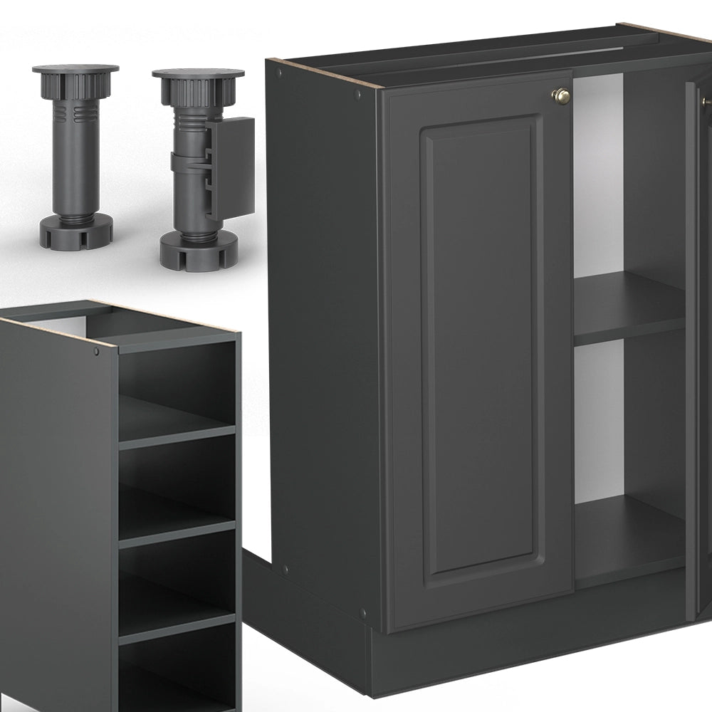 Vicco isola cucina Landhaus antrazit-oro 90 cm senza piano di lavoro