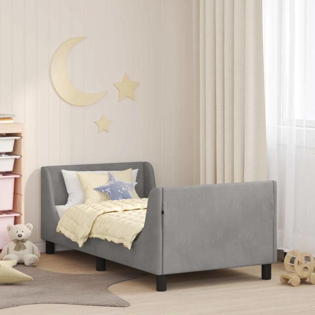 Struttura letto bambini con testata Grigio chiaro 80 x 160 cm