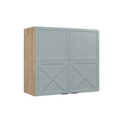 Vicco Mobile da cucina in vetro Blu-grigio chiaro 80 cm