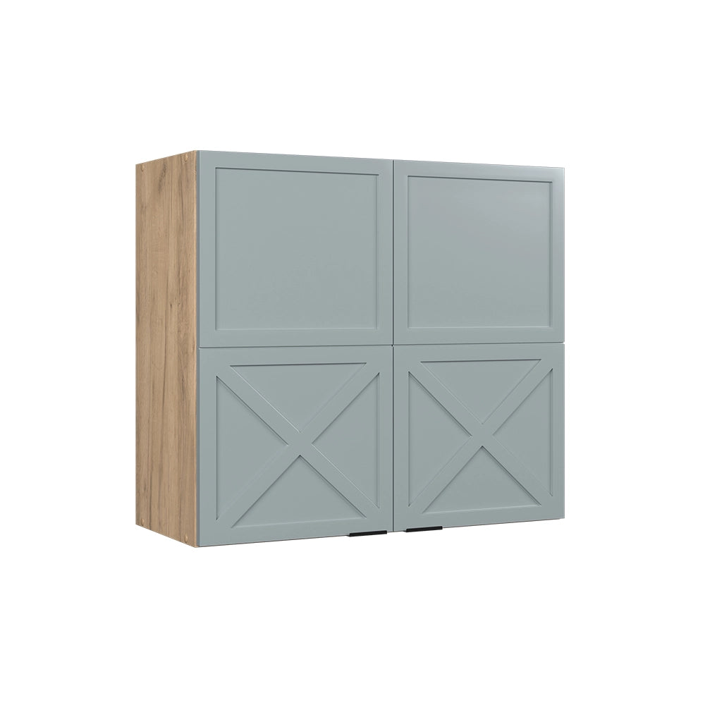 Vicco Mobile da cucina in vetro Blu-grigio chiaro 80 cm