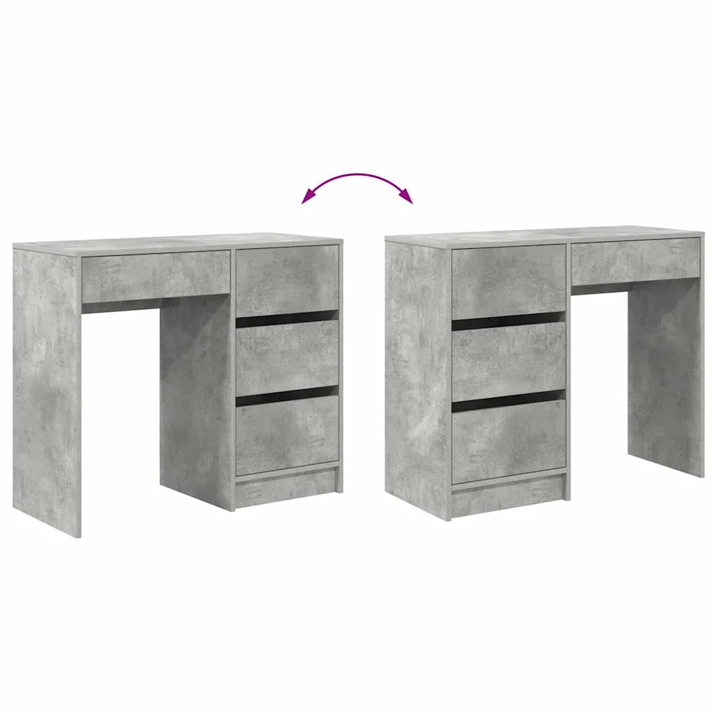 Scrivania | Tavolo da Ufficio Grigio cemento 90 x 37.5 x 75 cm Legno multistrato
