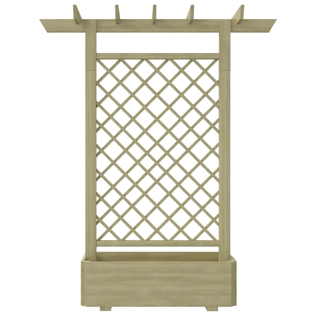 Fioriera | Cassetta per fiori | Vaso con Pergolato da Giardino 162x56x204 cm in Legno