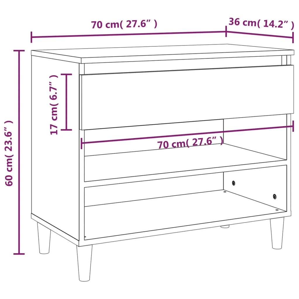 Scarpiera | Mobile per scarpe Grigio Cemento 70x36x60 cm in Legno Multistrato