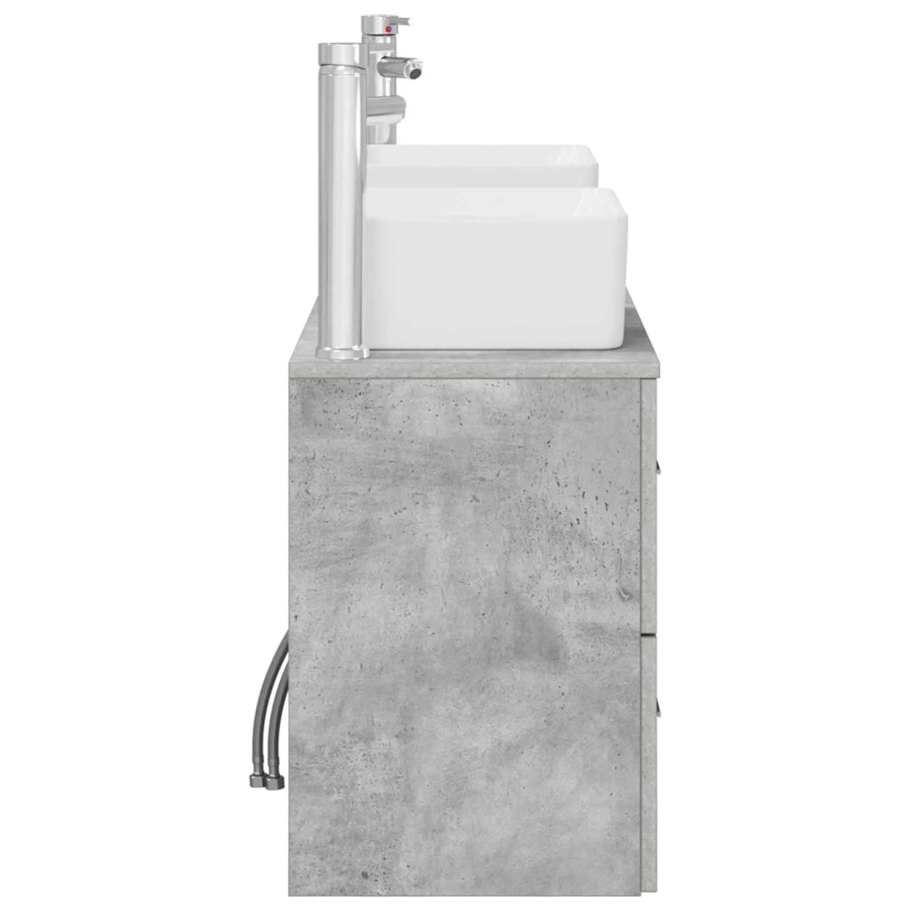 Set di Armadi da Bagno 3 pz Grigio Cemento 53 x 34,5 x 63 cm 3405854