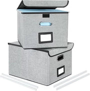 Organizzatore di Documenti Portatile con Scatole Ripiegabili e Coperchi - Box per Documenti da Appendere con Slitta