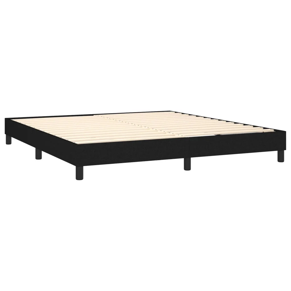 Letto a Molle con Materasso e LED Nero 160x200 cm in Tessuto cod mxl 35741