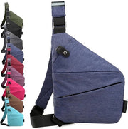 Borsa antifurto in nylon unisex, leggera, facile da utilizzare e con grande capacità, adatta per viaggi e trasporto quotidiano. Modello Linkerschouder - Blu