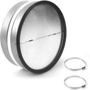 Vitello di ricambio DN 150 mm - Valvola di ritorno in acciaio zincato - Gomma di chiusura - Ventilazione dell'aria - Fermo tubo - Dimensioni 15 x 15 x 5,8 cm