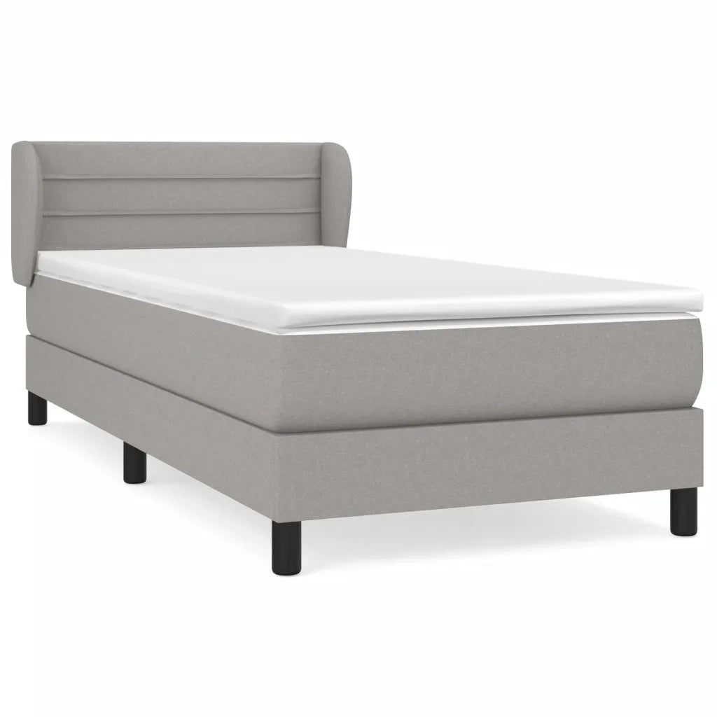 Giroletto a Molle con Materasso-Struttura Letto Grigio Chiaro100x200 cm Tessuto 465621
