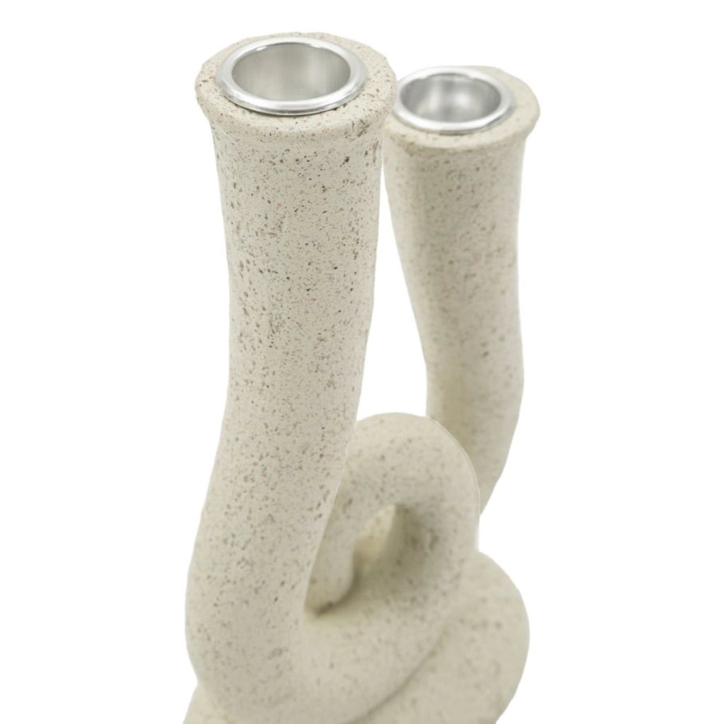 Portacandela VKH746, Beige, Poliresina, 12x7x20 cm