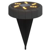 Set di 12 luci solari da giardino con picchetti da terra per esterni facili da installare in plastica nera 02_0056666