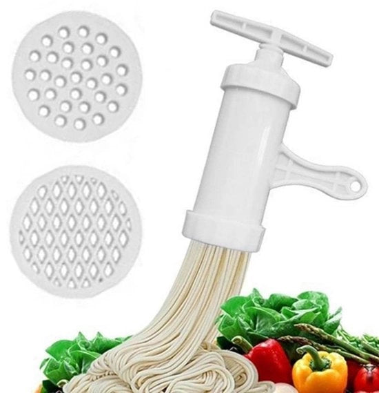 Fattucchiera Manuale a Plastica - Macchina per Fettuccine - Pressa per Spaghetti - Cucina Utensili - Bianco