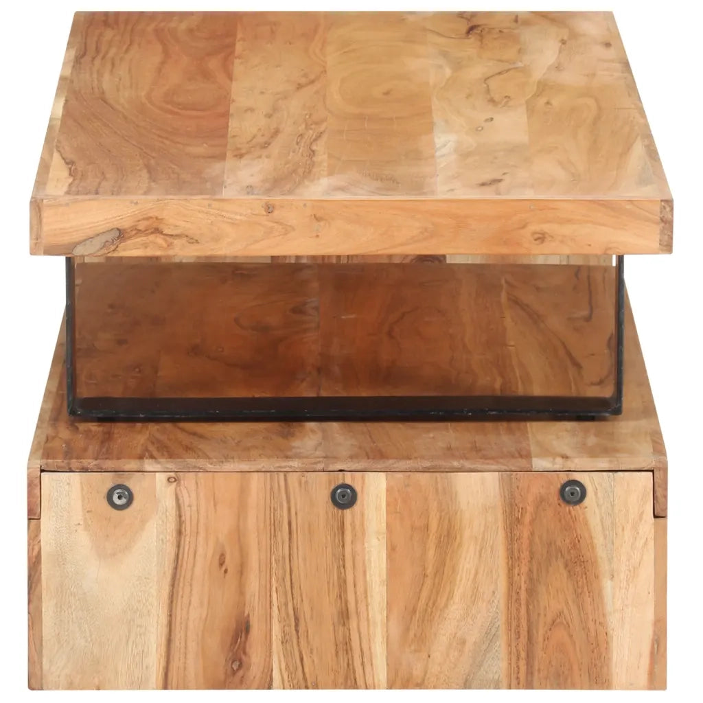 Set Tavolini da Salotto 2 pz in Legno Massello di Acacia 320394