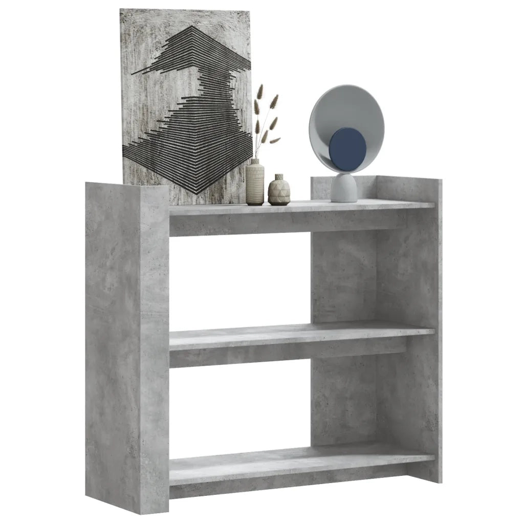 Tavolino Consolle-Tavolino da soggiorno-Tavolo Grigio Cemento 100x35x90 cm in Multistrato 323931
