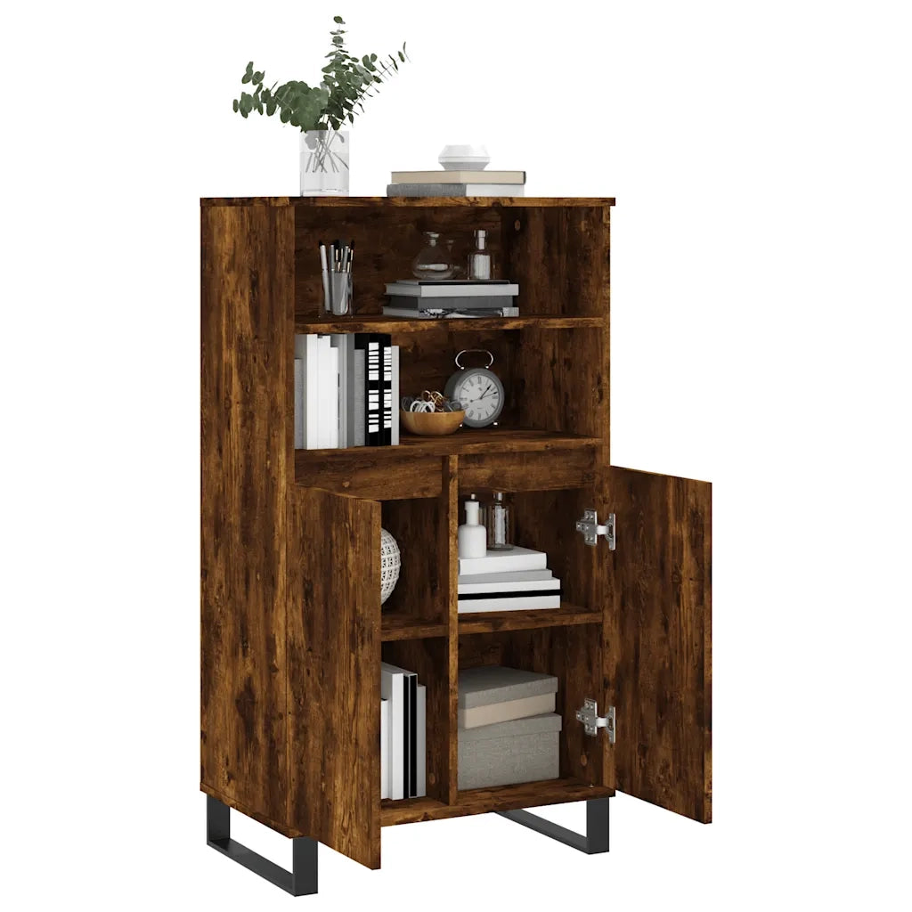 Credenza Rovere Fumo 60x36x110 cm in Legno Multistrato 831497