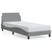 Letto singolo | Letto per adulti | Giroletto Dover Grigio Chiaro 80x200 cm Tessuto