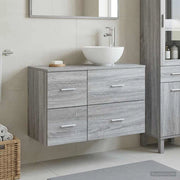 Set di mobili per il bagno 2 pz Sonoma grigio 3403949