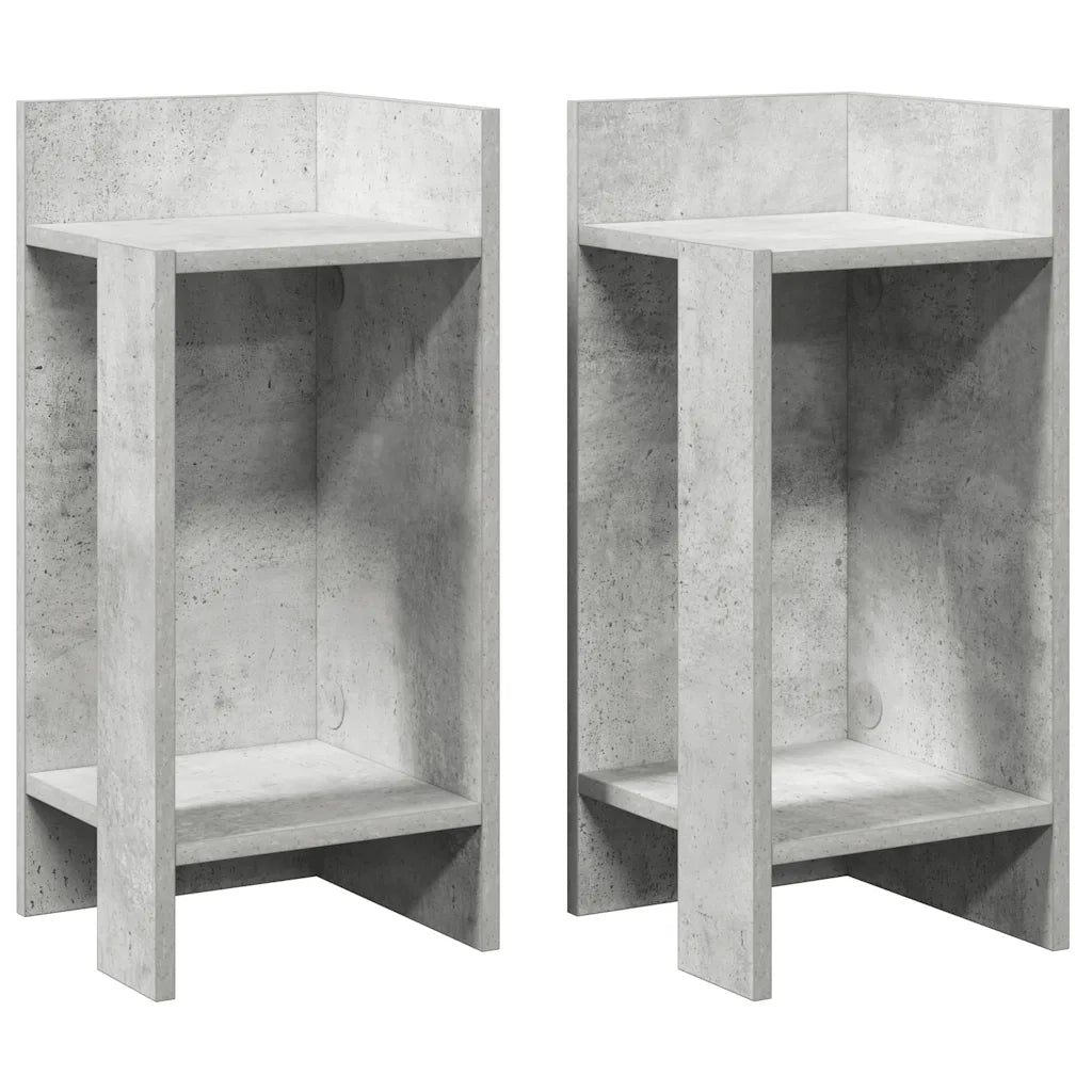 Tavolini Laterali 2 pz con Ripiano Grigio Cemento 25,5x27x60 cm 858549