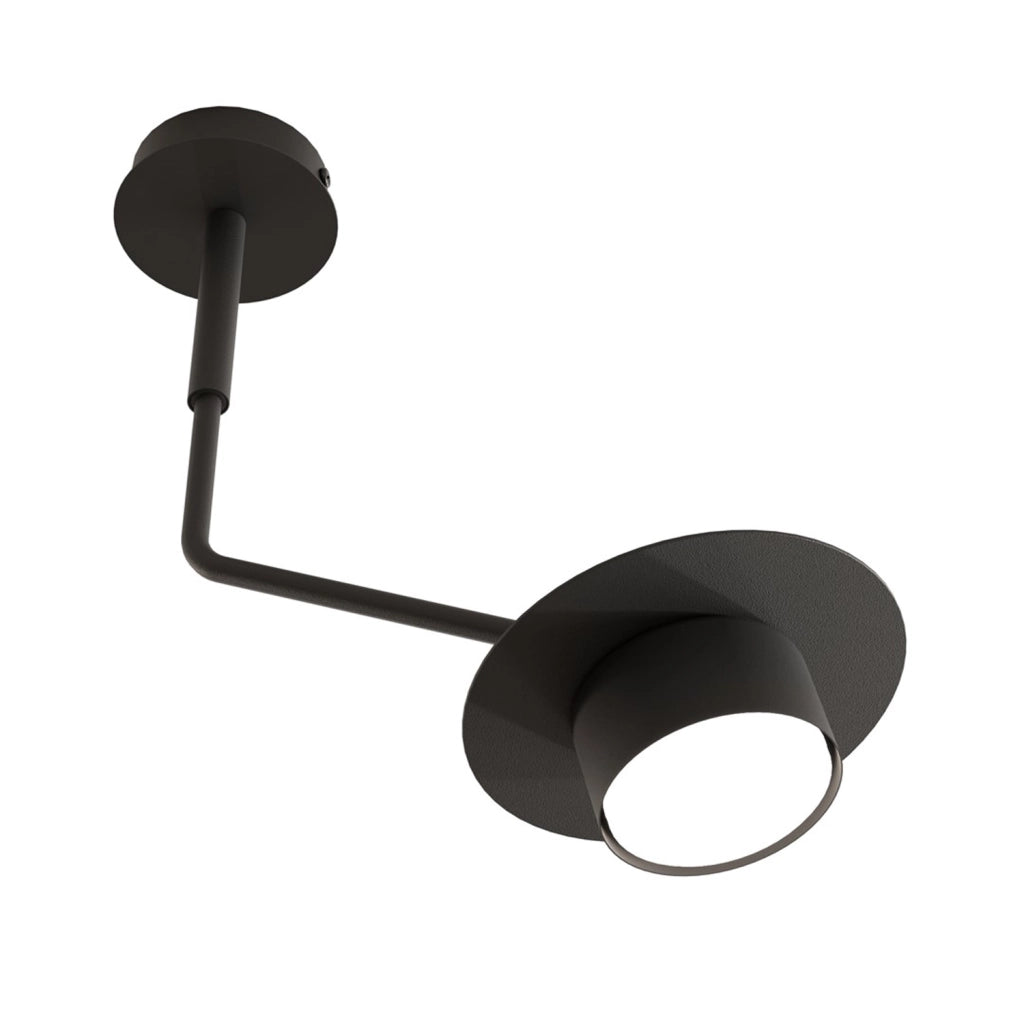 Plafoniera Minimal Cerere Acciaio Nero 1 Luce Gx53 Ip20