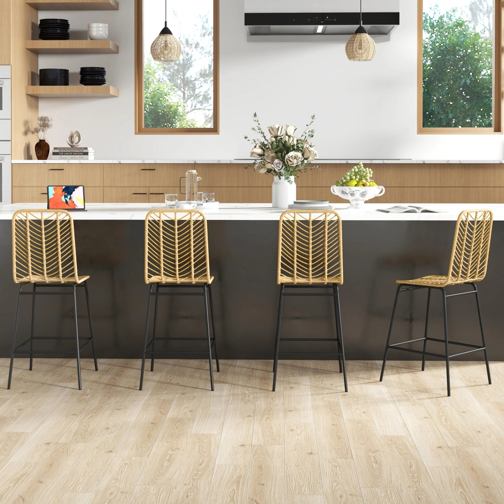 Sgabello da bar ¨C zephmum ¨C giallo, struttura in metallo, 42.5x52x102 cm