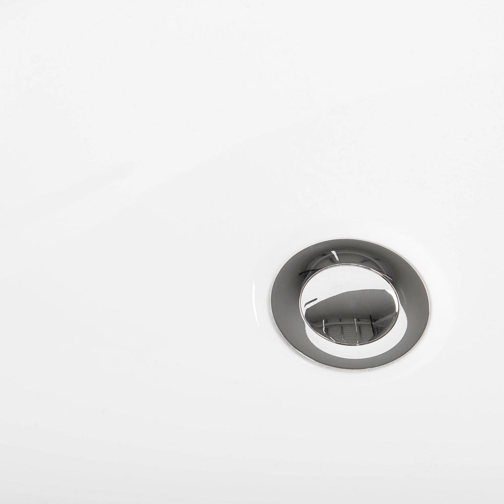 Vasca da bagno bianca in acrilico sanitario ovale singola 170 x 80 cm dal design minimalista