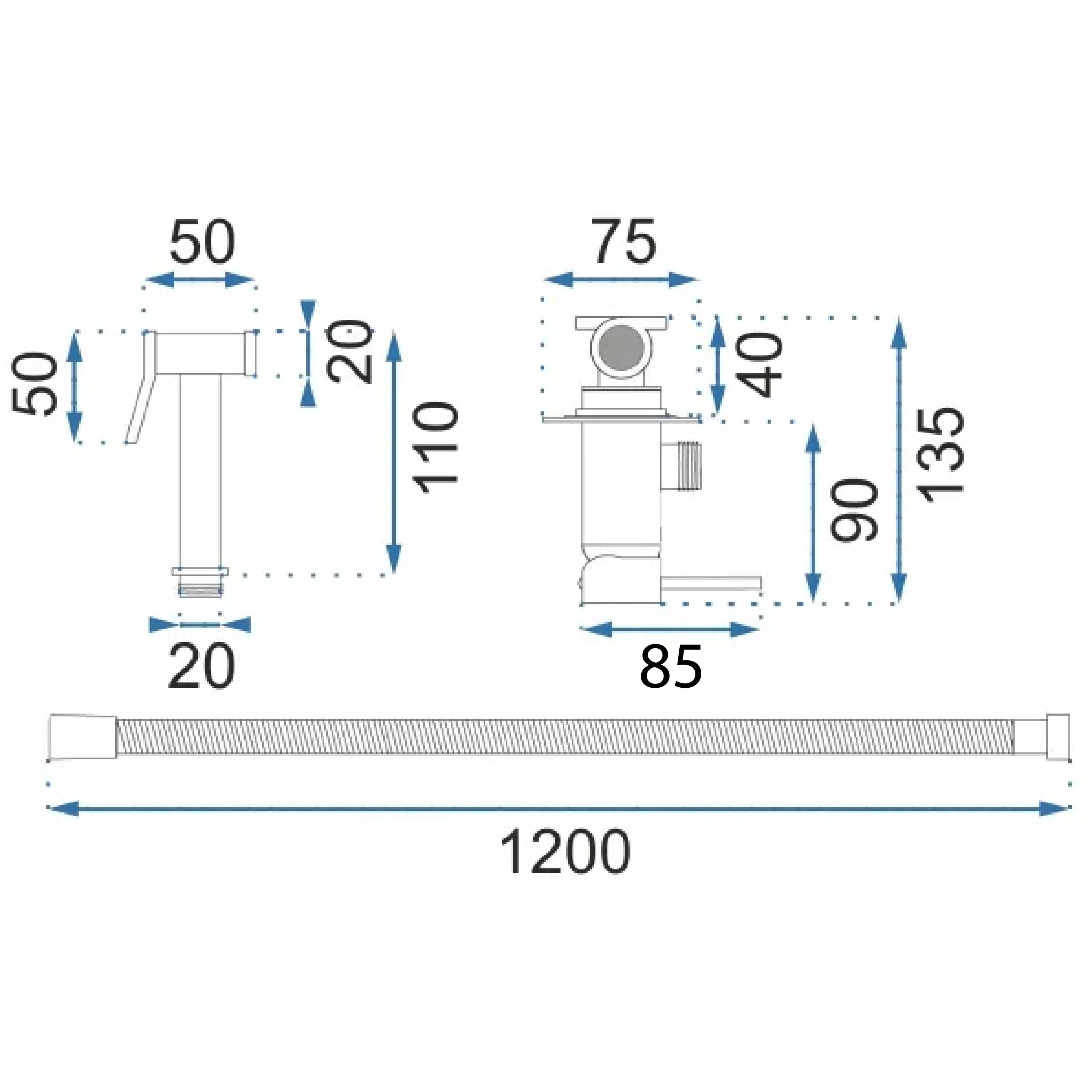 Rubinetto Bidet Rea Lungo Loop Diamond Gold