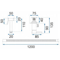 Rubinetto Bidet Rea Lungo Loop Diamond Gold