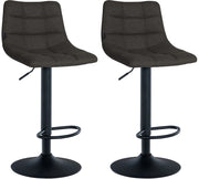 Set di 2 sgabelli da bar Jerry Fabric grigio scuro,nero