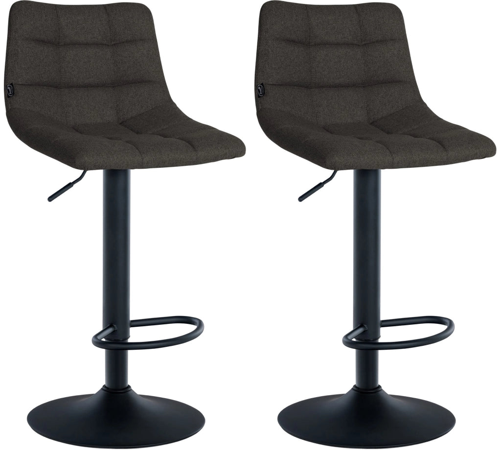 Set di 2 sgabelli da bar Jerry Fabric grigio scuro,nero