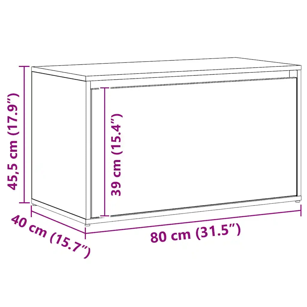 Panca Ingresso 80x40x45 cm Rovere Artigianale Legno Multistrato 856753