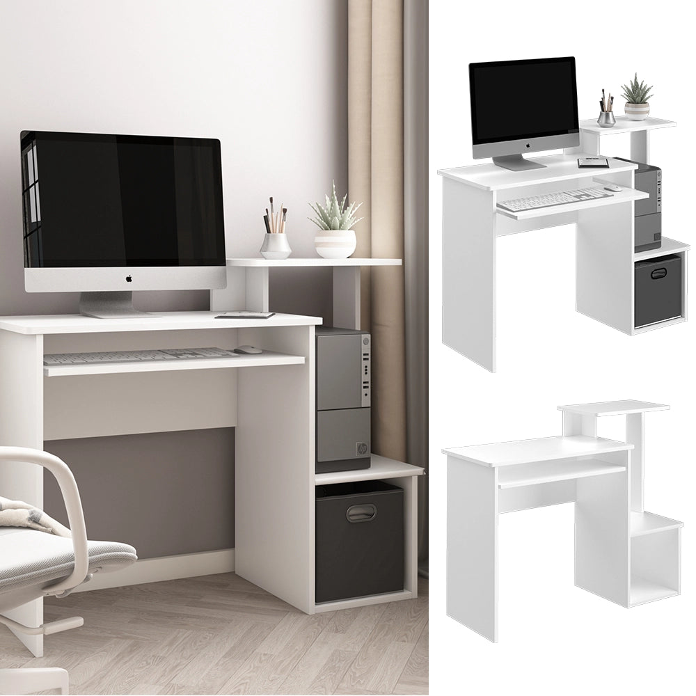 Vicco Scrivania con ripiani Bianco 106 x 40 cm