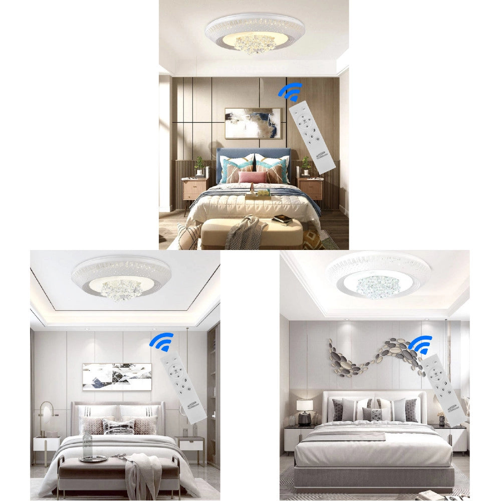 Trade Shop - Plafoniera 166 Watt Lampadario Soffitto Mille Una Notte 3 Toni Luce Telecomando -