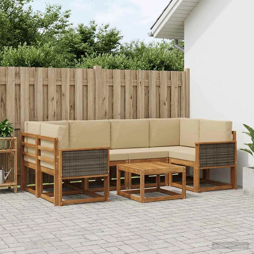 Set di divani da esterno 5 pz Naturale 3385029