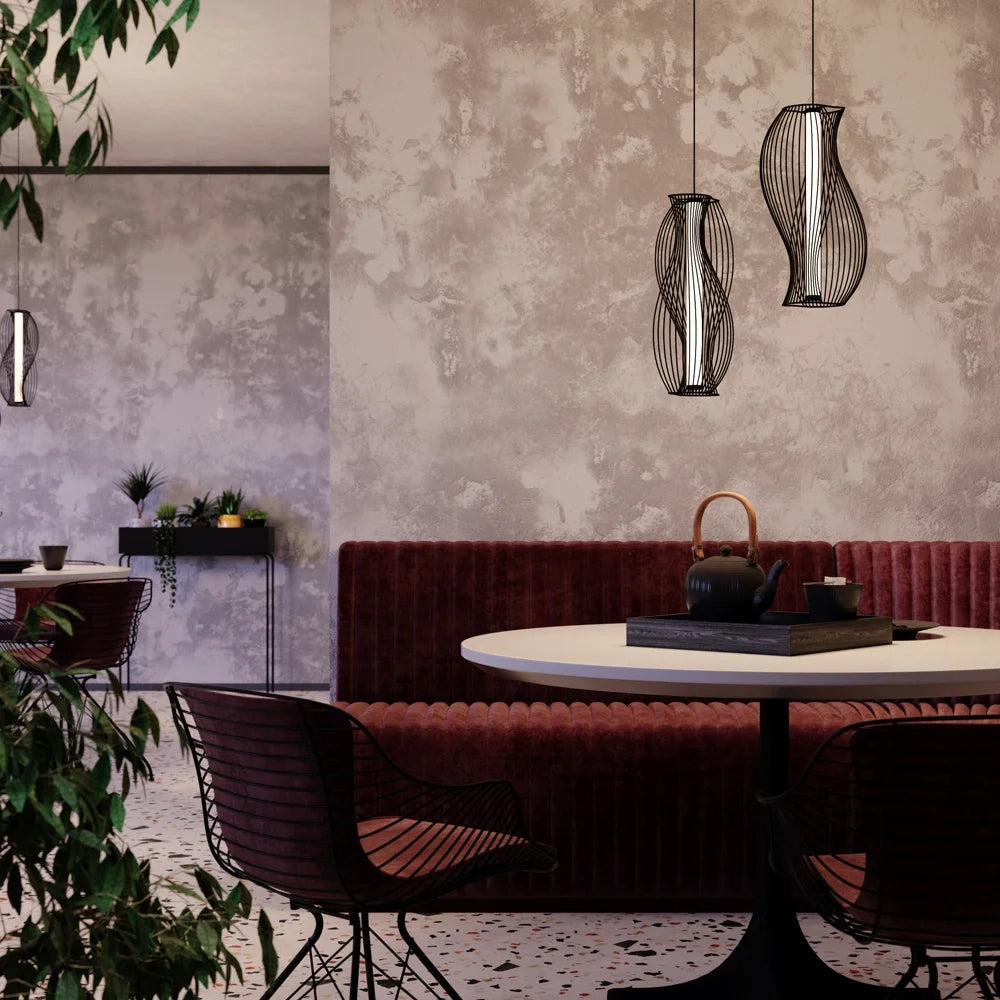 Maytoni Sospensione Contemporanea Shadows of the Past 1 luce LED integrato nero metallo
