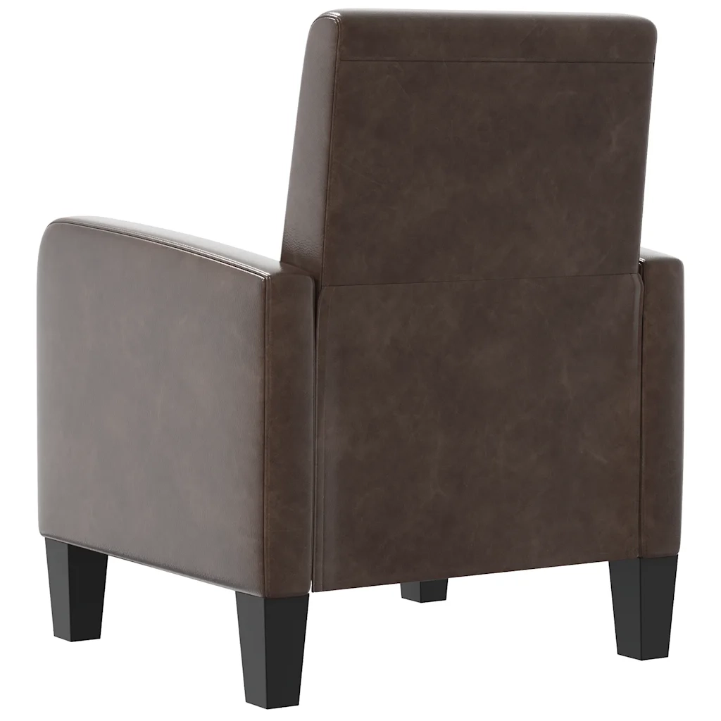 Poltrona-Divano Sedia-Poltroncina Marrone in Similpelle